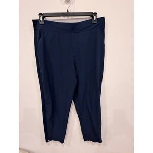 Athleta Navy Blue‎ Cropped Pants Size 16 Athleisure Comfort Stretch Work Casual